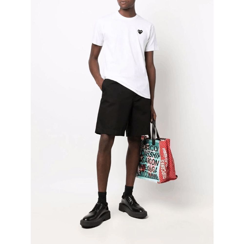 Comme Des Garcons Play Logo-Patch Crewneck T-Shirt Short Sleeve White Size M